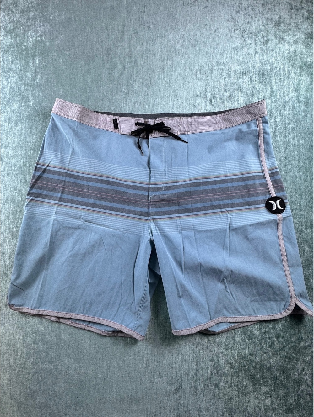 Hurley Phantom Men’s Board Shorts 36 Blue Stripe Swim
